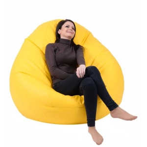 Fotoliu Nirvana Gigant, Material Piele ecologica - Yellow - Img 3