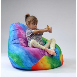 Fotoliu Nirvana Hobbit Pufrelax, Material Impermeabil - Rainbow Watercolour - Img 2