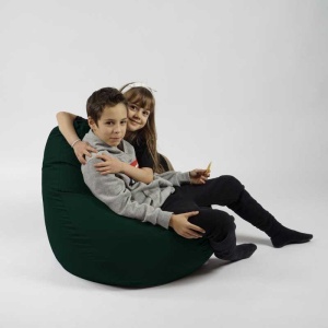 Fotoliu puf copii, Nirvana Light Pufrelax, Material Impermeabil - Verde Tuborg - Img 5