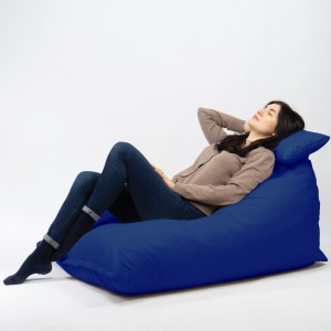 Fotoliu puf, Pufrelax Kudos, perna inclusa, Material Impermeabil - Blue Royal - Img 4