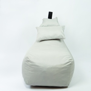 Fotoliu puf, Pufrelax Miraggio, perna inclusa, material impermeabil - Gri deschis - Img 2
