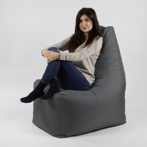 Fotoliu puf, Sunlounger EVO XL, umplutura de burete Memory Mix, material impermeabil, Gri inchis - Img 4