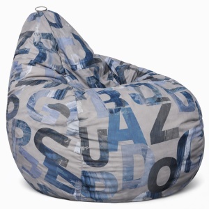 Kids' bean bag chair, Nirvana Light, Textile material - Army Scrabble