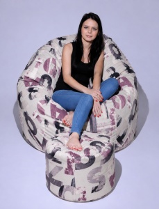 Set Fotoliu King Size cu Otoman (suport picioare), Material Textil - Urban Mystique - Img 2