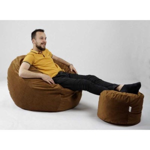 Set Fotoliu Matusalem cu Otoman (suport picioare), Material Textil - Tattle Tan - Img 2