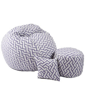 Set Fotoliu Matusalem cu Otoman (suport picioare) si Perna, Material Textil - Zappity Purple
