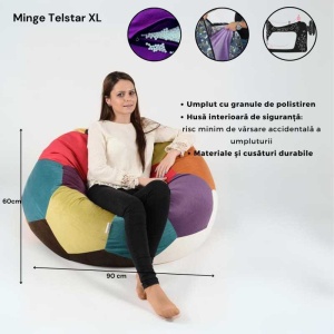 Fotoliu Minge Telstar XL, Material Piele ecologica - Mozaic - Img 3
