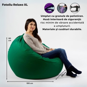 Fotoliu Relaxo XL, Material Piele ecologica - Violet - Img 2