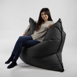 Fotoliu tip Perna Magic Pillow, Material Impermeabil - Gri inchis - Img 7