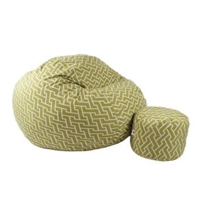 Set Fotoliu King Size cu Otoman (suport picioare), Material Textil - Zippity Green - Img 1