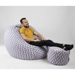 Set Fotoliu King Size cu Otoman (suport picioare), Material Textil - Zappity Purple - Img 2