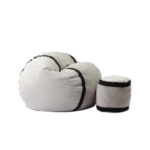 Set Fotoliu Matusalem cu Otoman (suport picioare), Material Textil - Angora Grey - Img 1