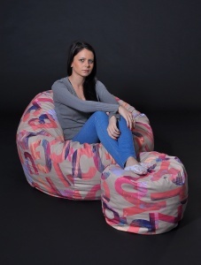 Set Fotoliu Matusalem cu Otoman (suport picioare), Material Textil - Crimson - Img 2