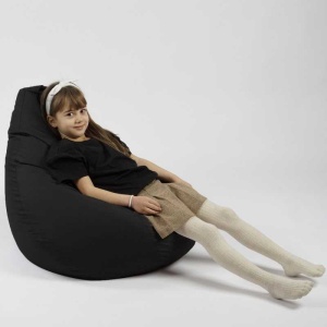 Fotoliu puf copii, Nirvana Light Pufrelax, Material Impermeabil - Negru - Img 3