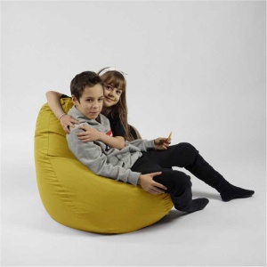 Fotoliu puf copii, Nirvana Light Pufrelax, Material Impermeabil - Yellow Quince - Img 6