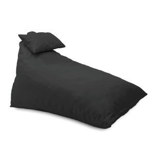 Fotoliu puf, Pufrelax Kudos, perna inclusa, Material Impermeabil - Gri inchis