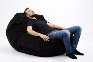 Fotoliu tip Perna Magic Pillow XXL, Material Textil - Black Velvet - Img 2