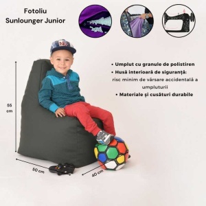Fotoliu tip Scaun Sunlounger Junior, Material Impermeabil - From Red to Blue - Img 3