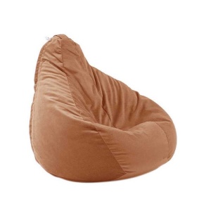 Kids' bean bag chair, Nirvana Light Pufrelax, Textile material - Terracotta Orange