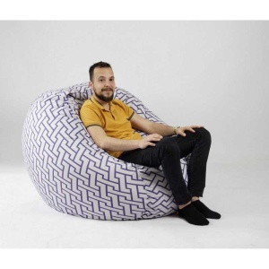 Set Fotoliu King Size cu Otoman (suport picioare), Material Textil - Zappity Purple - Img 3