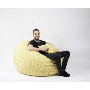 Set Fotoliu King Size cu Perna, Material Textil - Zippity Yellow - Img 2