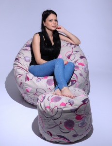 Set Fotoliu Matusalem cu Otoman (suport picioare), Material Textil - Flower Buds - Img 2