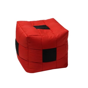 Taburet Cub, Material impermeabil - Black Spotted Cube - Img 1