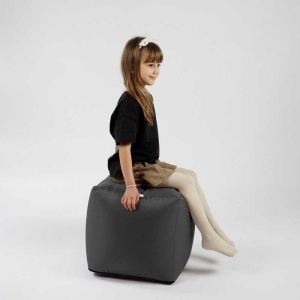 Taburet Cub, Material Impermeabil - Gri inchis - Img 4