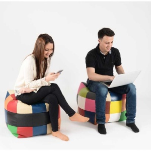 Taburet Cub XL, Material Piele ecologica - Mozaic - Img 5