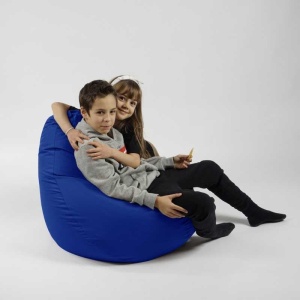 Fotoliu puf copii, Nirvana Light Pufrelax, Material Impermeabil - Blue Royal - Img 5