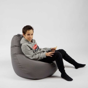 Fotoliu puf copii, Nirvana Light Pufrelax, Material Impermeabil - Grey - Img 4