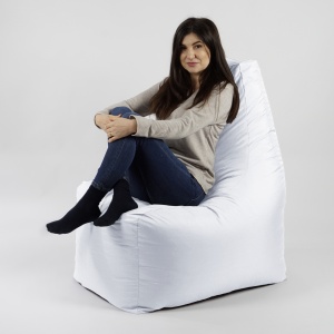 Fotoliu puf, Sunlounger EVO XL, umplutura de burete Memory Mix, material impermeabil, Alb - Img 5
