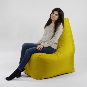 Fotoliu puf, Sunlounger EVO XL, umplutura de burete Memory Mix, material impermeabil, Galben - Img 3