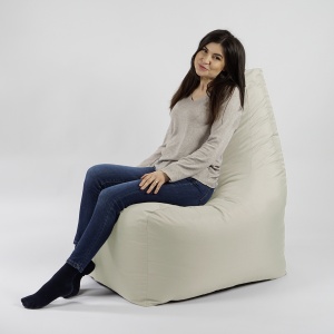 Fotoliu puf, Sunlounger EVO XL, umplutura de burete Memory Mix, material impermeabil - Crem - Img 5