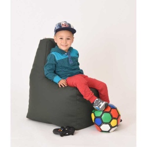 Fotoliu tip Scaun Sunlounger Junior, Material Piele ecologica - Dark Green - Img 2