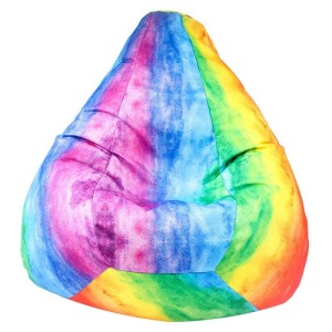 Nirvana Hobbit Pufrelax bean bag, Waterproof material - Rainbow Watercolour