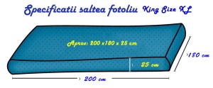 Set Fotoliu King Size XL cu Otoman (suport picioare) si Perna, Material Textil - Moon Grey - Img 3