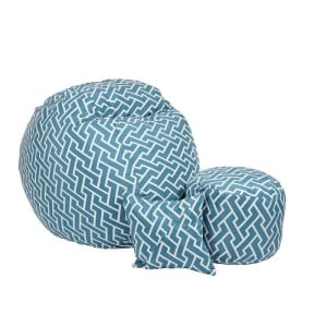 Set Fotoliu Matusalem cu Otoman (suport picioare) si Perna, Material Textil - Zippity Turquoise - Img 1