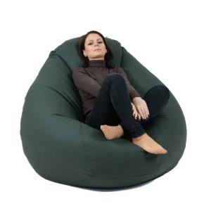 Fotoliu Nirvana Gigant, Material Piele ecologica - Dark Green - Img 2