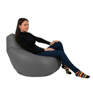 Fotoliu Nirvana Hobbit Pufrelax, Material Piele ecologica - Grey - Img 2