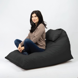 Fotoliu puf, Pufrelax Kudos, perna inclusa, Material Impermeabil - Gri inchis - Img 3
