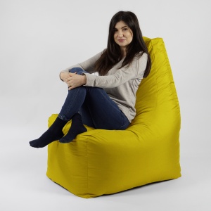Fotoliu puf, Sunlounger EVO XL, umplutura de burete Memory Mix, material impermeabil, Galben - Img 4