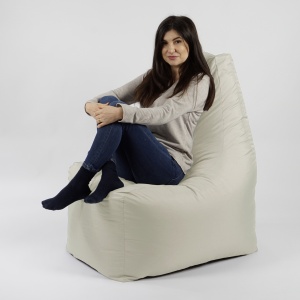 Fotoliu puf, Sunlounger EVO XL, umplutura de burete Memory Mix, material impermeabil - Crem - Img 6