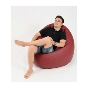 Fotoliu Relaxo XL, Material Piele Ecologica - Bordo - Img 2