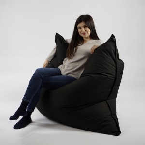 Fotoliu tip Perna Magic Pillow, Material Impermeabil - Negru - Img 4