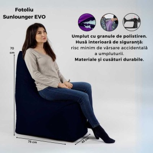 Fotoliu tip Scaun Sunlounger EVO, Material Impermeabil - Bej - Img 6
