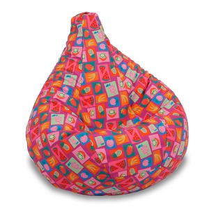 Kids' bean bag chair, Nirvana Light Pufrelax, Waterproof material, J'aime Les Fruits