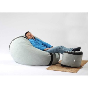 Set Fotoliu King Size cu Otoman (suport picioare), Material Textil - Light Mint - Img 3