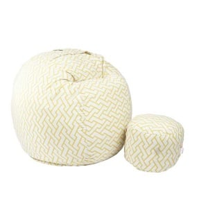 Set Fotoliu King Size cu Otoman (suport picioare), Material Textil - Zappity Yellow - Img 1