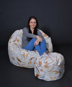Set Fotoliu Matusalem cu Otoman (suport picioare), Material Textil - Blossom - Img 2